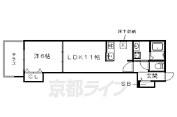 ヘーベルメゾン円町東 1LDKの間取図画像