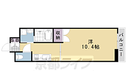 グランディア上桂 1Kの間取図画像