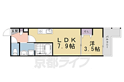BKB仙谷屋敷 1LDKの間取図画像