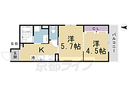 サンオリジン司 2Kの間取図画像
