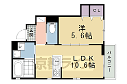 ユアメゾン丸川 1LDKの間取図画像