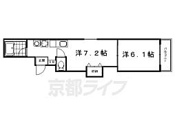 アビタ御所南 2Kの間取図画像
