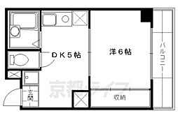 シフォン神泉苑 1DKの間取図画像
