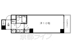 プレジャーコート 1Kの間取図画像