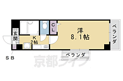 レィディアンス 1Kの間取図画像