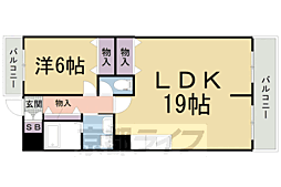 レヴェンテ東向日 1LDKの間取図画像
