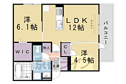 GRAMM松室吾田神町C 2LDKの間取図画像