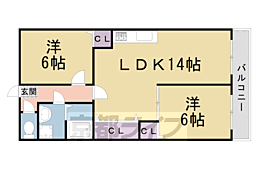 レオハイム長尾3 2LDKの間取図画像