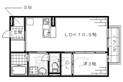 グランフィールド 1LDKの間取図画像