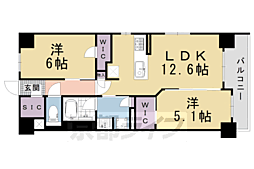 ファインレジデンス京都五条通 2LDKの間取図画像