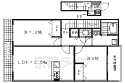 ペルル伊勢田 2LDKの間取図画像