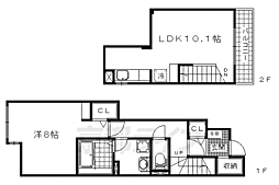 シカタロジュマン 1LDKの間取図画像