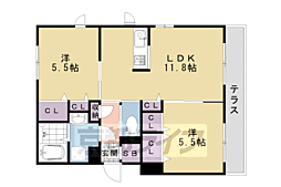 カサベルデYASHIRO 2LDKの間取図画像