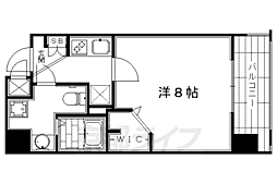 アクアプレイス京都二条城 1Kの間取図画像