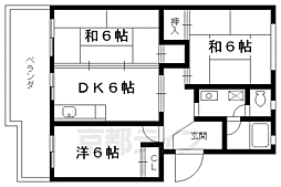ヒルズ宝ケ池 3DKの間取図画像