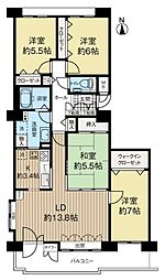 パーソナルステージ中島公園グレイス 4LDKの間取図画像