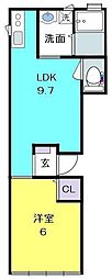 ホワイトハウス西宮 1SDKの間取図画像