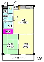 WELL KAWADA 1階2LDKの間取り