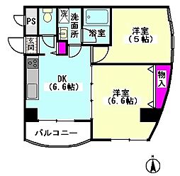 サンライフハイツ 7階2DKの間取り