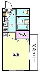 E'sハイツ 1Kの間取図画像