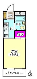 トノ・ピエール萩中 1Kの間取図画像