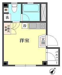 ヴィラ・アゼリア 3階ワンルームの間取り