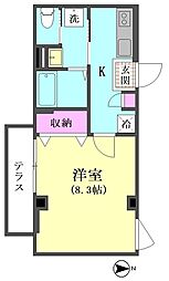 エスポワール大森 1Kの間取図画像