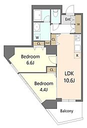 グランフォート 2LDKの間取図画像