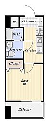 プロスペールS 1Kの間取図画像