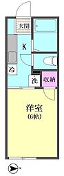 ファミーユ平和島 1Kの間取図画像