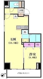 RISE大森 1LDKの間取図画像