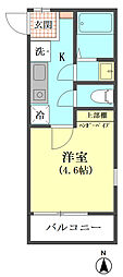 ウィステリア西蒲田 1Kの間取図画像