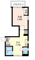 パレスロイヤル 3階1DKの間取り