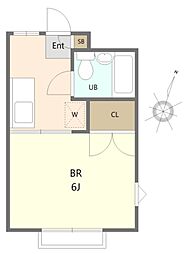 アドウェル京 1Kの間取図画像