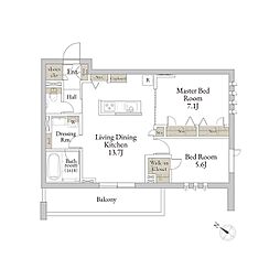 メゾンドリーリエ 2LDKの間取図画像