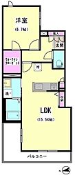 アーバンドエル三宿 1LDKの間取図画像