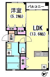 RiviereMonet 1LDKの間取図画像