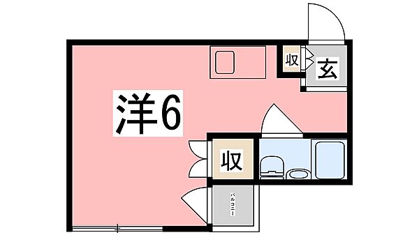 フローラル北平野 202｜兵庫県姫路市北平野南の町(賃貸マンション1R・2階・19.40㎡)の写真 その2