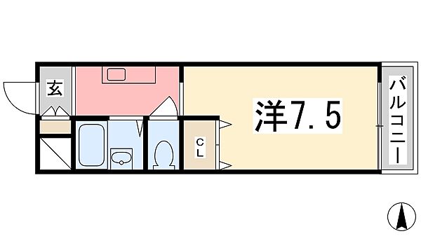 アドバンス城北 103｜兵庫県姫路市城北新町１丁目(賃貸マンション1K・1階・22.40㎡)の写真 その2