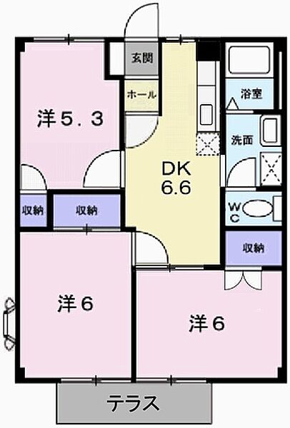 エクセル北門 106｜兵庫県姫路市御立中７丁目(賃貸アパート3DK・1階・52.17㎡)の写真 その2