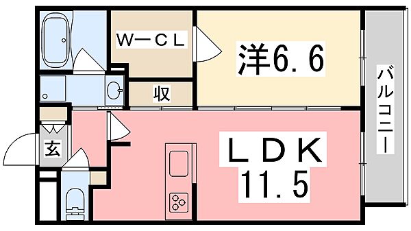 センターラ 102｜兵庫県姫路市西今宿３丁目(賃貸マンション1LDK・1階・43.27㎡)の写真 その2
