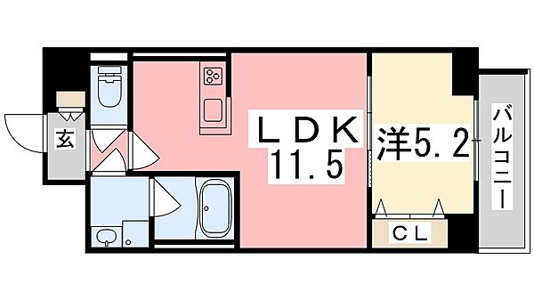 MISTRAL姫路V忍町 201｜兵庫県姫路市忍町(賃貸マンション1LDK・2階・40.10㎡)の写真 その2