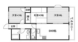 ルネシャルトB棟 3DKの間取図画像