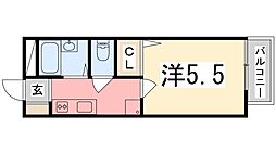 サニーハイツ御立N棟 1Kの間取図画像