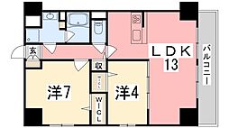 フランディル・オーラ五軒邸 2LDKの間取図画像