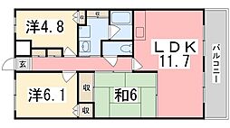バレルビラ 3LDKの間取図画像