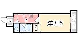 メゾンパルレ 1Kの間取図画像
