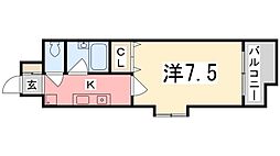 メゾンパルレ 1Kの間取図画像