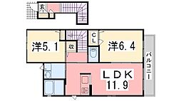 シャーメゾン八幡 2LDKの間取図画像