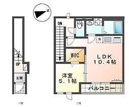アヴェリア 1LDKの間取図画像